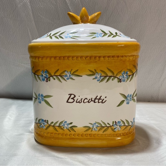 Nonni’s Kitchen Hand Painted Nonnis Biscotti Ceramic Cookie Jar